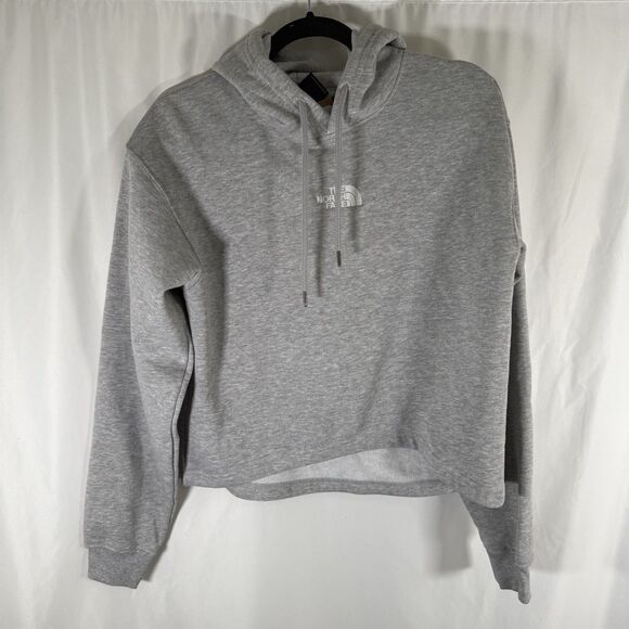 New North Face Elevn High Low Hoodie Women's Medium Heathered Grey Drawstring - Picture 1 of 9